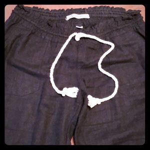 Roxy black linen pants